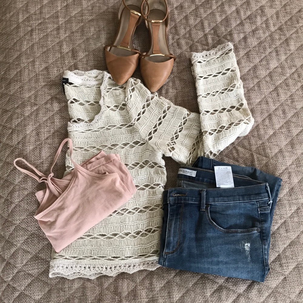INC open weave top